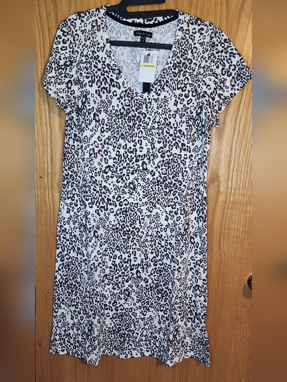 Leopard Print V-Neck Dress - Neutral Tones
